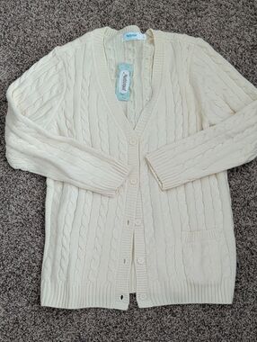 Cream Cable Knit Button Cardigan